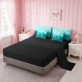 thumbnail image 4 of Erosebridal Leopard Satin Bow Ribbon Twin Bedding for Girls, Cheetah Animal Print Lace Bedding Comforter Set, Black Reversible 7 Pieces, 4 of 6
