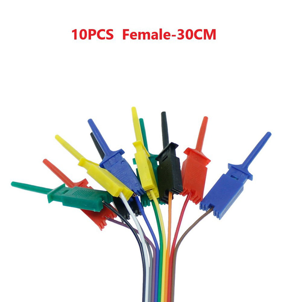 10Pcs Test Hook Probe Clip Cable Logic Analyzer Folder Lead Wire 
