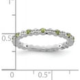 thumbnail image 4 of Avariah Solid Sterling Silver Stackable Expressions Peridot & Diamond Ring - Ring Size 5.0, 4 of 7