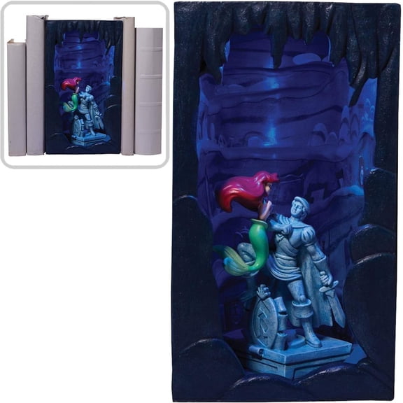 Enesco Disney the Little Mermaid Ariel's Secret Grotto Bookend Lit Multicolor Traditional Figurine