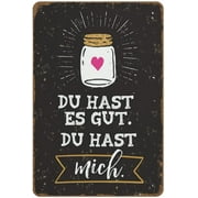 Du Hast Mich Novelty Tin Metal Sign Plaque Bar Pub Vintage Retro Wall Decor Poster Home Group Porch Metal Sign Lobby Metal Sign Prayer Metal Sign Metal Wedding Print Gift for Couple Decor 8"x12"