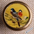 thumbnail image 2 of 10xRetro Redondo Perilla con Estampado de Pájaros Armario Puerta Cajón Tirador Contenedor Manija #1, 2 of 8