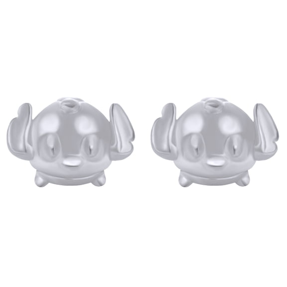 AFFY 14k Solid White Gold Cartoone Stitch Stud Earrings 14K Solid Gokd