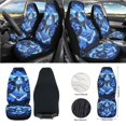 thumbnail image 2 of Xixirimido Blue Turtle Floral Print Car Front Seat Covers 12Pcs Set with Steering Wheel &Seat Belt Cover Car Trash Can Armrest Cover Air Vent Bag Rear View Mirror Cover Cup Coasters Kychain, 2 of 7