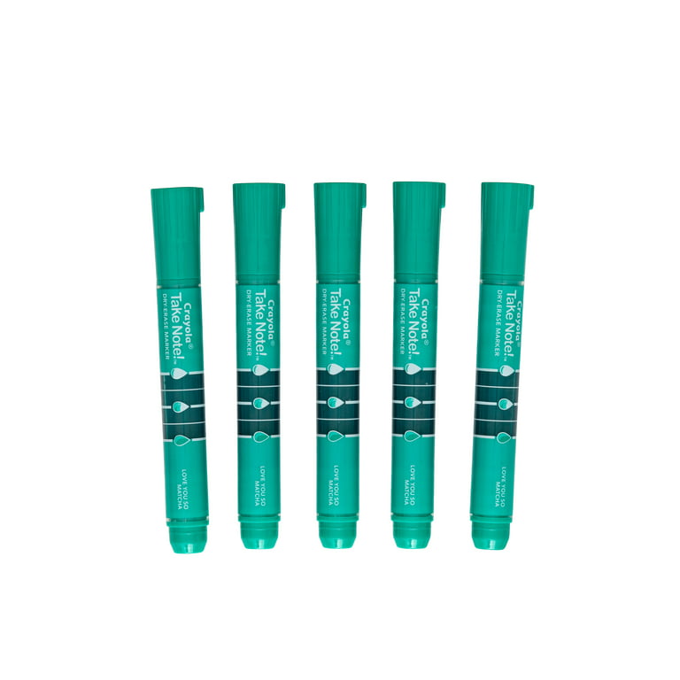 Crayola Take Note Dry Erase Erasable Markers, Green, Beginner