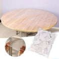 thumbnail image 3 of XiYing Clear Plastic Round Tablecloth Cover Protector, Disposable Vinyl Tablecloth with Elastic Edge, Waterproof Oilproof Leakproof, for Party Dining, 10 Count, 3 of 9