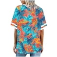 thumbnail image 5 of DailkTrvid Womens Oversized T-Shirts Round-neck Short Sleeve Blouses Fashionable Printed Color-blocked Tee Summer Casual Tops Loose Fit Shirts, 5 of 6