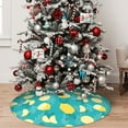 thumbnail image 5 of Rateoe Lemon Blue Print Christmas Tree Skirt 30" for Xmas Holiday New Year Party Circle Tree Mat Ornaments Decoration, 5 of 7
