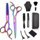 thumbnail image 1 of Tijeras para cortar cabello, 10 tijeras para cabello profesionales con tijeras para adelgazar, peine, capa y clip, 1 of 5