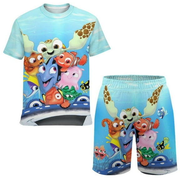Kids Finding Nemo T Shirt Shorts Set 2 Piece Graphic Short Sleeve Outfit Set for Boys Girls