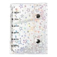 thumbnail image 2 of Holographic Star Clear A7 Binder Notebook Cover, 6 Ring Refillable Loose Leaf Mini Planner Cover, Glitter Transparent PVC Binder with Snap Closure for Cash Envelope Budgeting Scrapbooking, 2 of 7