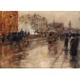 thumbnail image 2 of Hassam, Childe 18x14 Black Ornate Wood Framed with Double Matting Museum Art Print Titled - Rainy Day-Boston, 2 of 4