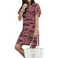 thumbnail image 6 of Sinhoon Women Dress Camouflage Print Long T-shirt Short Sleeve T-shirt Short Loose Dress Female Summer T shirts, 6 of 7
