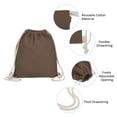thumbnail image 4 of Unique Bargains Cotton Drawstring Bags Cotton Drawstring Backpack Foldable Sports Gym Bags Brown, 4 of 6