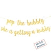 Party101 Gold Glitter Pop the Bubbly She's Getting a Hubby Banner - Bachelorette Decorations - Engagement Party, Bridal Brunch, Bachelorette Party, Mimosa Bar, Wedding Shower - Bride Decorations