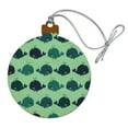 thumbnail image 1 of Cute Kawaii Whales Pattern Wood Christmas Tree Holiday Ornament, 1 of 6