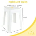 thumbnail image 4 of Ewingger 12 Pack 18.6 Inches High Plastic Stools, White Portable Backless Stools for Sitting, 4 of 7