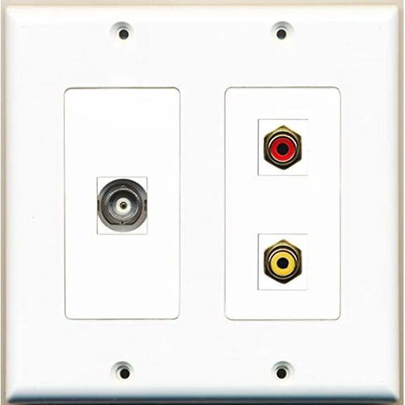 RiteAV - 1 Port RCA Red 1 Port RCA Yellow 1 Port BNC - 2 Gang Wall Plate