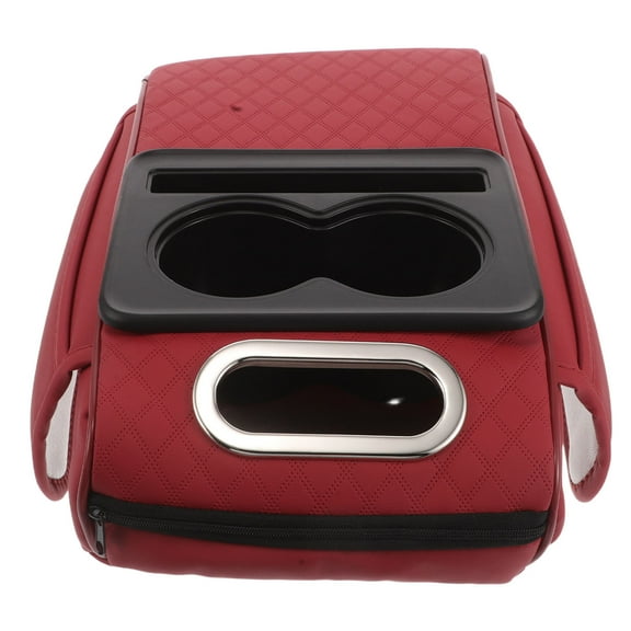 FRCOLOR Car Armrest Cushion Center Console Cover with Storage Bags Cup Holder Tissue Box Slot Phone Slot Car Interior Accessories Organizers