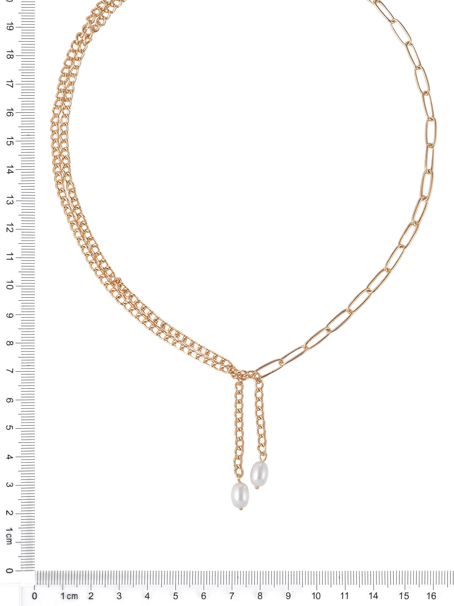 Time and Tru Goldtone Multi Chain Acrylic Drop Y-Necklace
