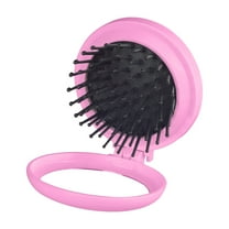 JT Beauty Store A Romantic Macaroon-color Folding Hair Brush With Mirror, Round Portable Folding Pocket Hair Brush Mini Hair Massage Comb Travel Size For Women And Girls,Beauty Tools Clearance,D