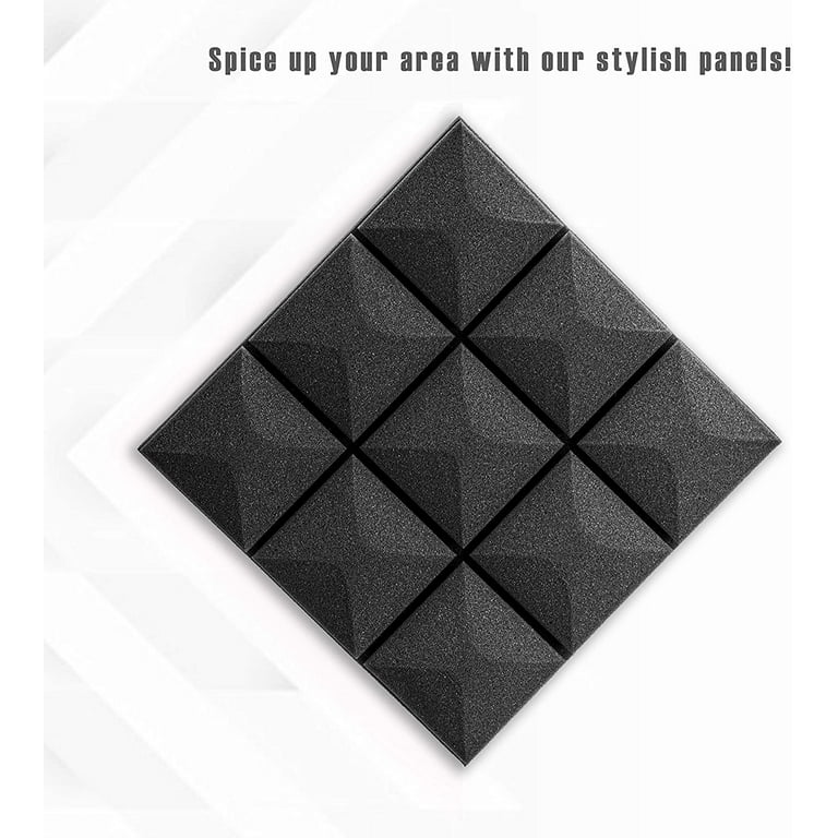 White Acoustic Foam Panels - Wedge Style Studio Foam Soundproofing Tiles -  12x12 Inch - Multiple Thicknesses (2 Inch Thick - 4 Pack)