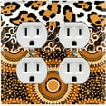 thumbnail image 1 of Metal Light Switch Plate Cover Colorful Safari African Tribal Art Pattern SFR042, 1 of 13