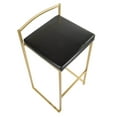 thumbnail image 3 of Fuji Contemporary-Glam Barstool In Gold With Black Faux Leather - Set Of 2, 3 of 8