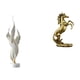 thumbnail image 1 of Escultura moderna de resina equina emplumada, hecha a mano, figura decorativa para oficina, chimenea, armario y estantería., 1 of 8