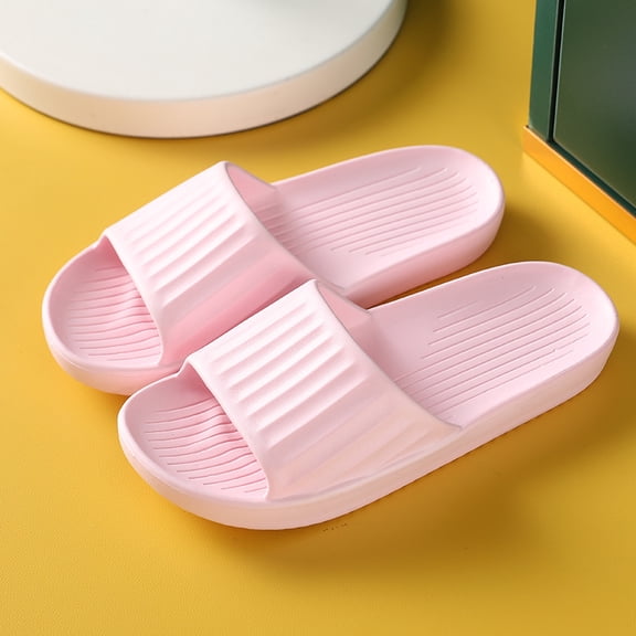 Nvzi-a Slippers for Women and Men Non Slip Quick Drying Shower Slides Bathroom Sandals ，Ultra Cushion ，Thick Sole（Size：36-37，Pink）
