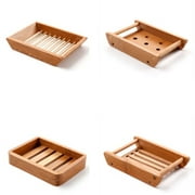 Manual Bamboo Drain Soap Box Bathroom Japanese Style Soap Soap Table Box Portable Soap Dishes