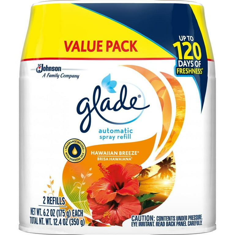 Glade Automatic Spray Refill Value Pack - Spray - 12.40 oz - Hawaiian Breeze - 2 / Pack - Long Lasting Glade Automatic Spray Refill Value Pack - Spray - 12.40 oz - Hawaiian Breeze - 2 / Pack - Long Lasting