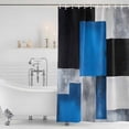 thumbnail image 4 of Blue Blavk Grey Waterproof Fabric Shower Curtain,White Abstract Art Gradient Modern Art Waterproof Fabric Shower Curtain for Bathroom Curtains Bathtubs Shower Curtains with 12 Hooks Stall 48x72in, 4 of 8