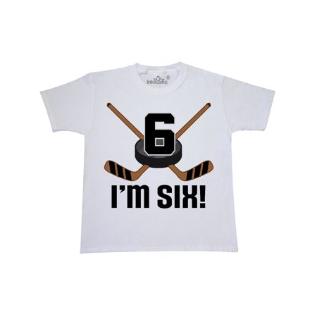 6th Birthday Ice Hockey Sports Party Boys Youth T-Shirt