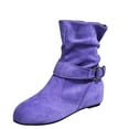 thumbnail image 3 of Oyedens Slouch Mid Calf Boots for Women with No Heels Fashion Side Zipper Dress Short Boots Ladies, 3 of 6