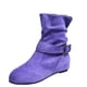 thumbnail image 1 of NECHOLOGY Botas Mujer Adulto Femenino Zapatos Botines para mujer Cremallera Tacones gruesos Botas retro Zapatos Transpirable Corto Botas de mujer (Purple, 8.5), 1 of 6