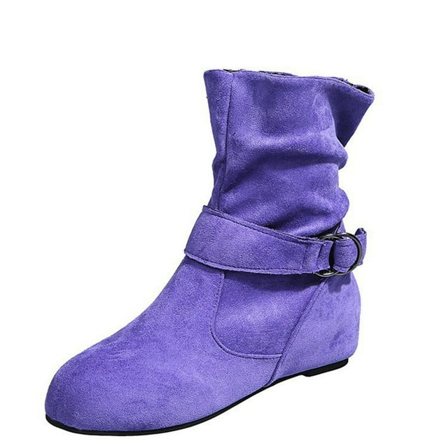 Kcodviy Bottes Rétro Épaisses Talons Bottes Western pour Femmes Chaussures Courtes Respirantes Bottes pour Femmes Talon Bas Fermeture Éclair Bottes Hautes pour Femmes
