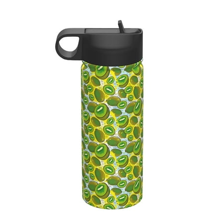 

Uemuo Watercolor Kiwi Fruits Summer Print 18oz Sports Insulated Kettle Water Bottle Outdoor Sports Bottle Insulated Hydration Bottle with Handle & Flip Straw