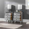 thumbnail image 5 of Pemberly Row 3-Drawer Solid Wood Nightstand in 2 Pack in Gray, 5 of 6
