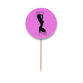 thumbnail image 1 of Plump Slim Woman Kneeling Toothpick Flags Round Labels Party Decoration, 1 of 3