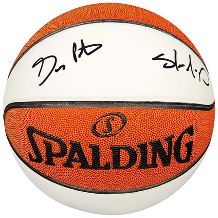 Gary Payton & Shawn Kemp Autographed Official Spalding White Basketball Seattle Supersonics MCS Holo & Beckett BAS QR 203415