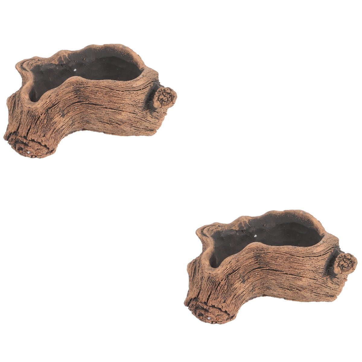 unbranded 2pcs Imitation Tree Stump Succulent Pot Vintage Cement Planter Succulent Planter Plant Pot Gardening Pot