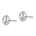 thumbnail image 6 of 14k White Gold Left and Right Polished Peace Symbol Post Earrings, 6 of 7