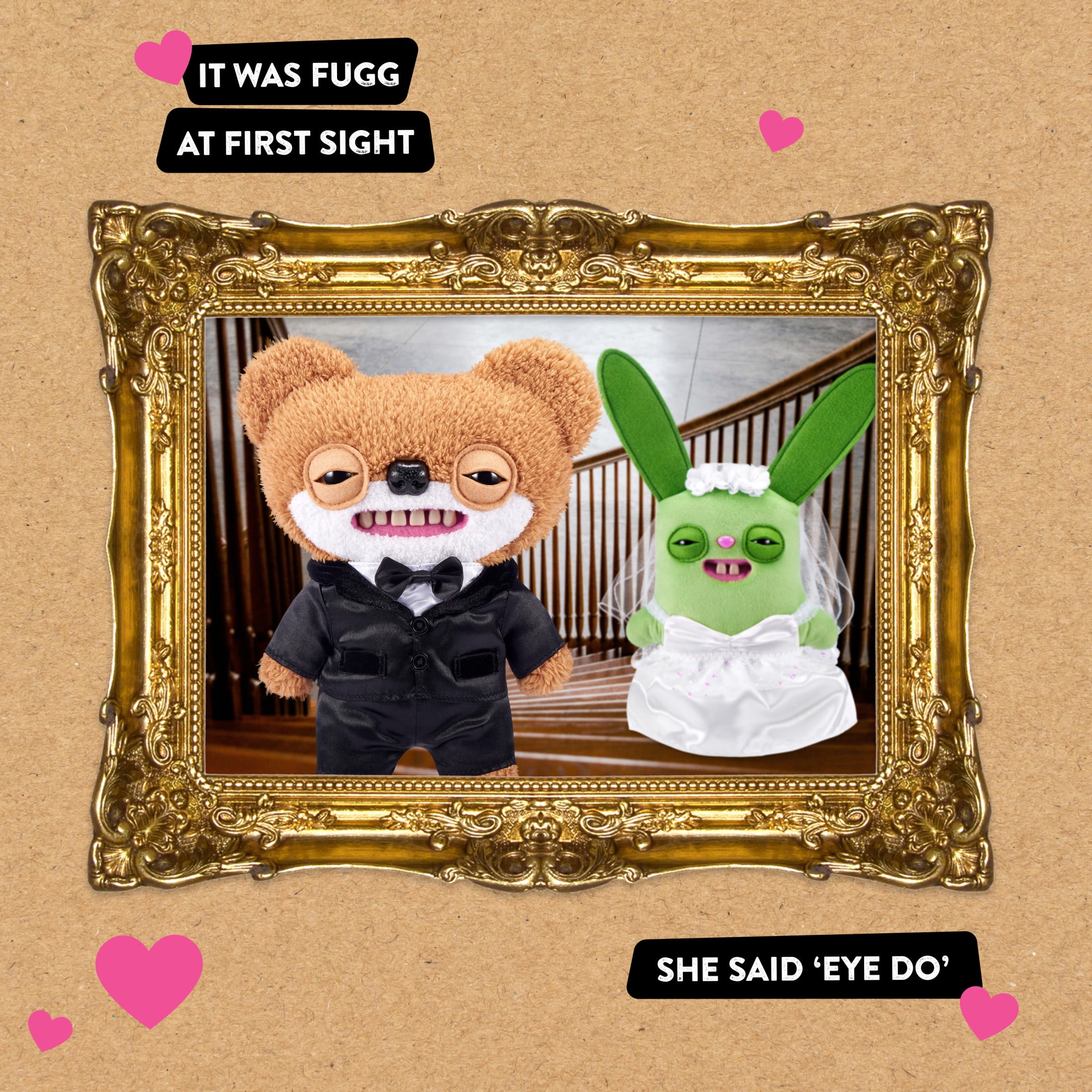 Fuggler Wedding Fuggs 9 inch 2-Pack, Funny Ugly Monster Soft Stuffed Plush Toy by ZURU
