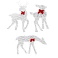 thumbnail image 4 of Lot de 3 Décorations de Noël Lumineuses en Forme de Cerf, Ensemble Familial, Décoration de Cour Extérieure avec Lumières LED, Nœuds Rouges, Décoration de Jardin Mère-enfant, Renne pour Décoration de J, 4 of 14