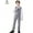 Light Gray, variant on 4pcs Boy's Gentleman Suit, Suit Jacket Long Sleeve Plain Color Shirt & Pants & Vest & Tie, Spring And Autumn Boys Preppy Style Vest Set For Competition Performance Wedding Banquet Dress