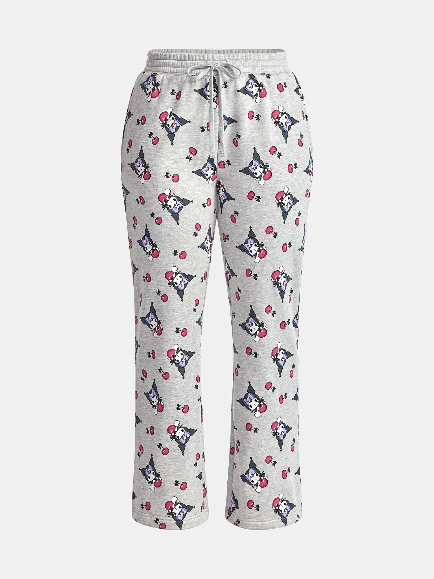 Hello Kitty Women’s Kuromi Graphic Print Wide Leg Jogger Pants, Sizes XXS-XXL