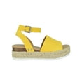 thumbnail image 2 of Soda Women Wedge Sandals Open Toe Ankle Strap Flatform Espadrilles Trim Platform TOPIC-S Yellow 7.5, 2 of 3