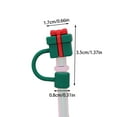 thumbnail image 2 of putnchl Christmas Limited Straw Covers For Straw - 2 Size 8mm & 10mm Silicone Straw Toppers For Tumblers, Cute 3D Straw Stopper For Glass Straw Reusable Straws, 2 of 2
