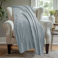 thumbnail image 5 of Blue-Grey Flannel Blanket (150X100Cm), Cozy Throw Blanket for Couch Lightweight Cozy Soft Queen Throw Blankets for Sofa Bed Living Room 40 Inches Blue, 1 X Blue-Grey Flannel Blanket (150X100Cm), 5 of 5